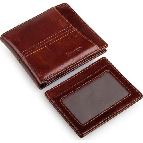 Genuine Leather Wallet for Men Travel Bifold Credit Card Protector with Free ID/Card Holder R-8107-3C Augus