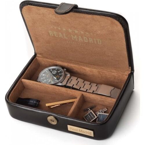 Leather Travel Box Blue and Brown Real Madrid