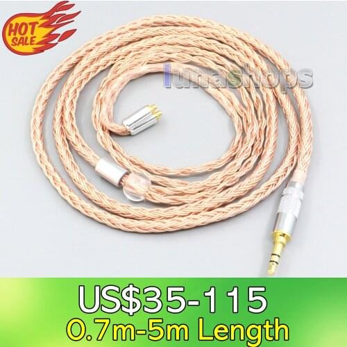 LN006733 2.5mm 3.5mm XLR Balanced 16 Core 99% 7N OCC Earphone Cable For Shure se535 se846 Se425 Se315 Se215 MMCX