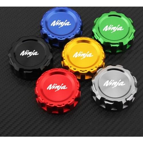 LOGO:NINJA For Kawasaki NINJA H2R NINJA 250SL ABS NINJA 300 ABS High Quality Motorcycle CNC Rear Brake Reservoir Cover Cap