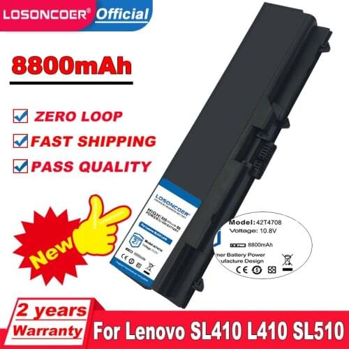 LOSONCOER 42T4708 Laptop Battery For Lenovo ThinkPad SL410 L410 SL510 L510 T410 T510 E40 E50 E420 L412 L420 L521 W510 T410i E520
