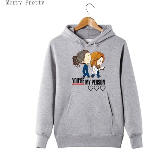 Merry Pretty You Are My Person Long Sleeve Hooded Sweatshirt Women Mens Fleece Hoodies Tops Girls Spring Tracksuits Gifts