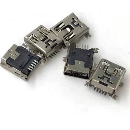20pcs Mini USB 5pin Female Socket Connector 4foot for Tail Charging Mobile Phone