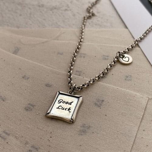Miuoxion Personality Fashion Jewelry Simple Retro Square Letter Necklace For Women Feature Namour Charm Gift All Seasons
