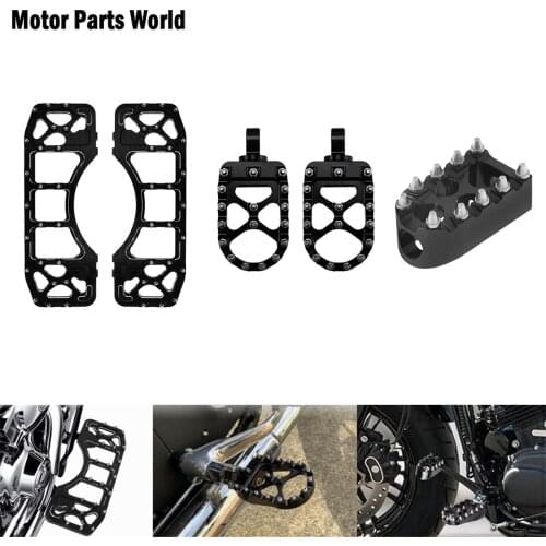Motorcycle Wide Foot Pegs Driver Floorboards Passenger Footrests Gear Shifter Pegs Pedal For Harley Touring Electra Glide Dyna
