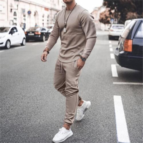 2021 Nylon Men Tracksuit Gradient Color Sport Sweat Suit Hoodie Trousers Pants Set Track Suits Male Mens Sportswear Set