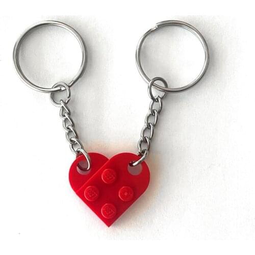 Heart Keychain Set for Best Friends - 2 matching Bricks keychains for BFFs, High Quality and Durable