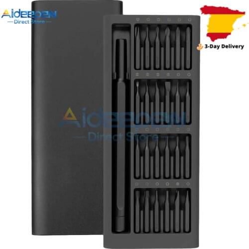 Daily Use Screwdriver Kit 24 Precision Magnetic Bits Alluminum Box DIY Screw Driver Set For Smart Home Phone Repair