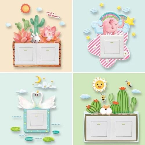 3d Stereo Sticker Switch Sticker Wall Sticker Socket Bedroom Household Light Switch Decoration