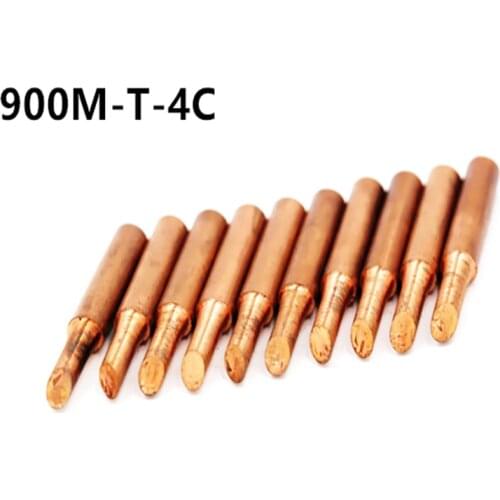 10PCS 900M-T-4C Series Pure Copper Soldering Iron Tip Lead-free Welding Sting