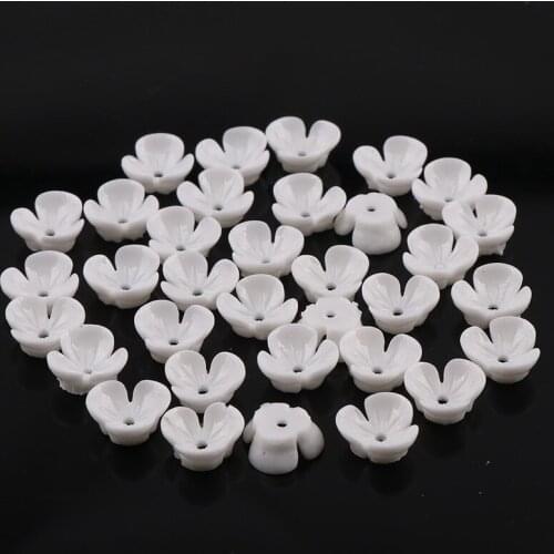 New Arrival 50Pcs White Resin Flowers Scrapbooking Embellishments Kawaii Cabochons For Jewelry Making