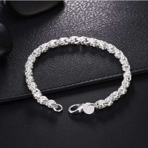 New 925 sterling Silver Bracelets for Women geometry Hollow Chain Fashion Wedding Party Christmas Gifts fine Jewelry