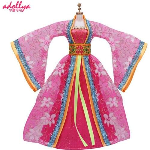 Adollya Clothes For Doll 24CM Suitable 1/6 BJD Dolls Ancient Chinese Style Dress Set Doll Accessories Handmade gift for Children