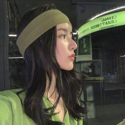 Solid Color Women Headband Ins Hair Accessories Popular Girl Knitted Wide-brim Elastic Yoga Sports Headband