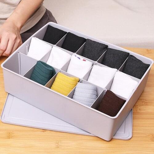 Multi Grid Underwear Organizer Closet Bras Briefs Socks Ties Storage Drawer Box