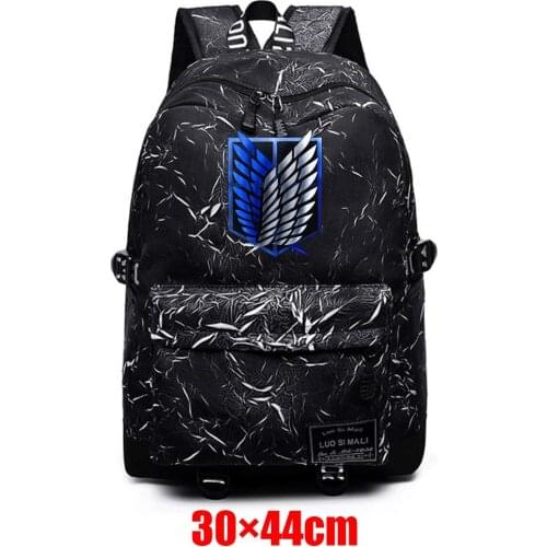 Teenager Packsack Attack On Titan Zip Backpack Unisex Fabric Schoolbag High Quality Mochila Student Casual Travel Laptop Bag