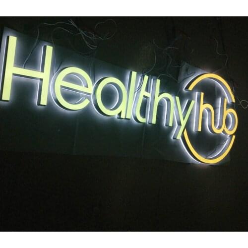 Custom 3d acrylic led sign outdoor storefront illuminate letters good quality