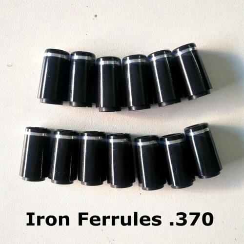 Size .370 Custom Golf Ferrules Black Color With One Silver Trim Ring For Taper Tip Iron Wedge