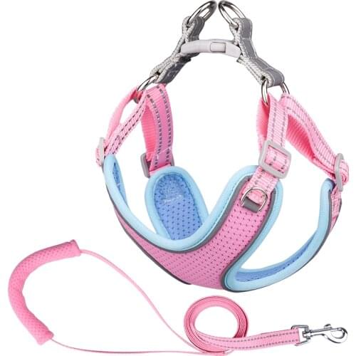 Dog Harness Leash Set Reflective Adjustable Puppy Cat Harness Walking Lead Leash French Bulldog Chihuahua For Small Medium Dogs