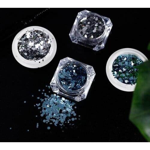 Mermaid Aqua Blue Gradient Shimmering Manicure Ornament Pop Shimmering Glitter New 2021 Womens Gift