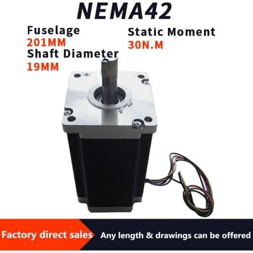 Nema42 110stepper motor axis diameter 19mm length 150mm torque 21N.m two-phase four-wire 1.8 degrees 6A hybrid motor