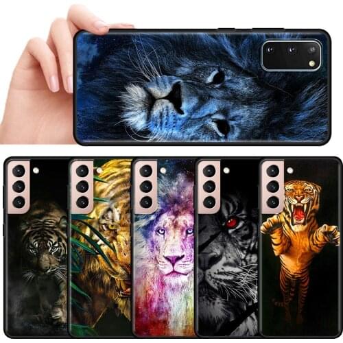 Silicone Case For Samsung Galaxy S20 FE S21 Ultra S10 Plus Soft Back Phone Cover S9 S8 S10e S7 Cases Cas Lion Alpha Male Tiger