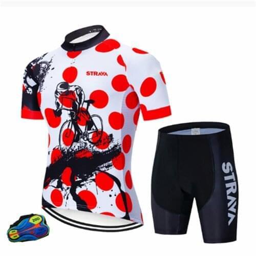 Sports Strava Breathable Summer Sleeve Quick Dry Breathable MTB Bicycle Team STRAVA Cycling Jersey Unisex Red Cycling Jersey