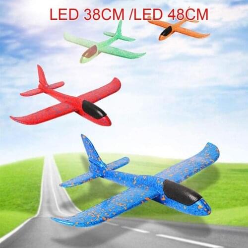 Creative Foam Throwing Airplane Aircraft Toy Hand Airplane Model 1pc Luminous Anti-fall Children Model Toy Airplane