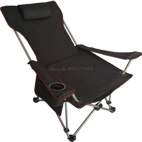 Outdoor Folding Chair Portable Reclining Chair Leisure Nap Bed Lunch Break Bed Fishing Chair Camping Beach Chair