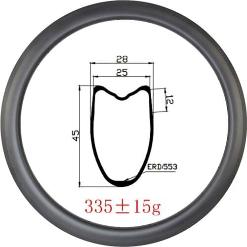 Ultralight 335g 700c 45mmx25mm Tubular basalt track carbon rim UD 3K 12K matte glossy 18H 20H 24H 28H 32H gravel all road wheels