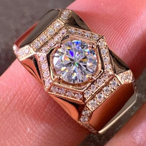 Unique Luxury Rose Gold 925 Sterling Silver Mens Rings Exquisite Elegant Engagement Wedding Jewelry Party Creative Gift Lovely