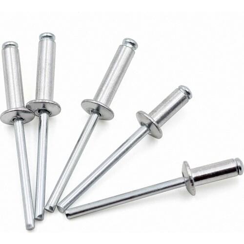 100pcs Aluminum Rivets M2.4 M3.2 Mushroon Head Break Mandrel Blind Rivets Pop Rivets For Furniture Car Aircraft