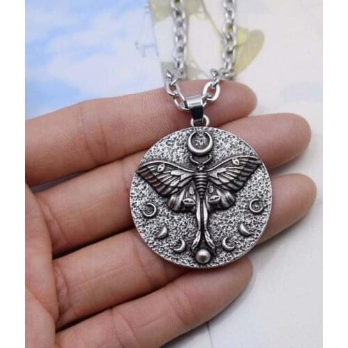 12pcs Lunar Eclipse Moon Butterfly Moth Necklaces Halloween Wicca Jewelry Gothic Unisex Gift