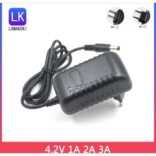 4.2V 3A 5.5*2.1mm AC DC Power Supply Adapter Charger For 1series 4.2V 3.7V 3.6V 18650 Li-ion Li-po Battery Free Shipping