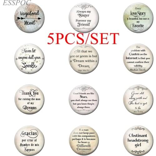 5PCS/SET Always My Sister Forever My Friend Quote 25mm Round Glass Cabochon Jewelry Best Friends Friendship Lover Gifts