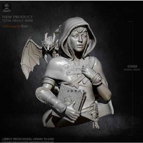 55mm Resin bust kits beauty model self-assembled TD-2420