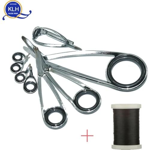 8pcs/Kit Spinning Rod KLH bracket stainless steel frame imported SIC DIY guide ring rod repair refit reassembly rod guide ring