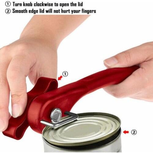 Safety Easy Stainless Steel Manual Can Opener Effortless Openers With Turn Knob Crank Handle Household Kitchen Useful Tools