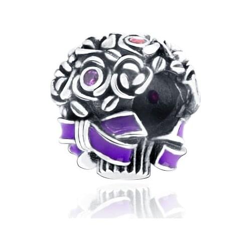 Fit Original Pandora Bracelets Girl Gift 925 Sterling Silver Beads Rose Bouquet Charm Women DIY Fashion Jewelry