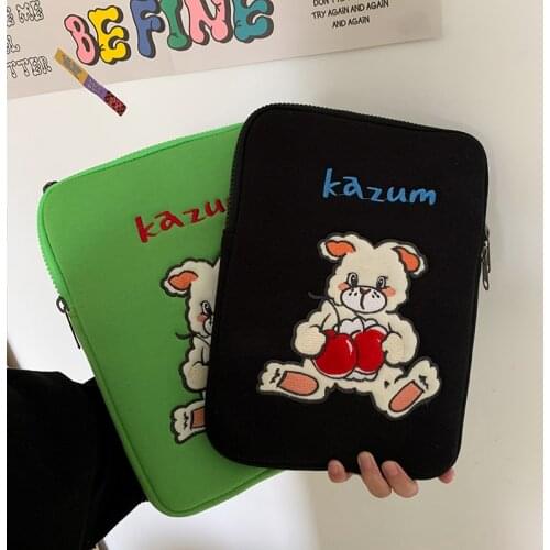 Korean Embroidery Rabbit Laptop Tablet-Case Bag-For-Mac-IPad Pro 9.7 10.2 10.5 11 13 14.5 15 inch Sleeve Inner Bag Storage Pouch