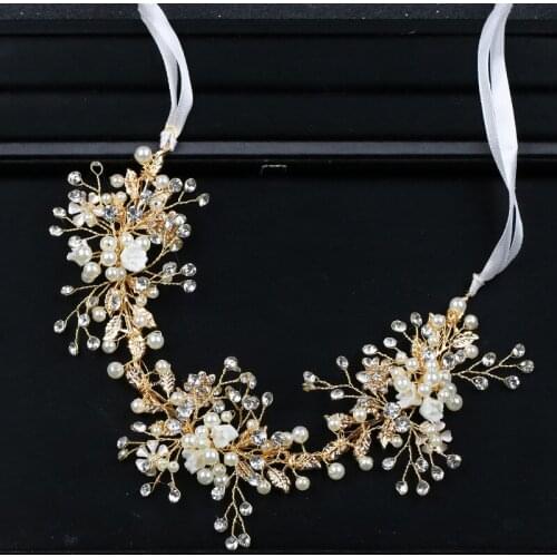 Flower Rhinestone Hair Clips for Women Rose Gold Color Hair Pins Bride Wedding Accessories Ornaments Jewelry Bridal Headpiece