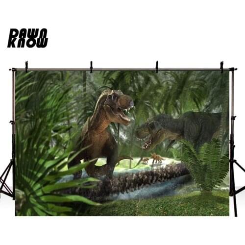 DAWNKNOW Cartoon Jurassic Park Photography Background Baby Photocall Dinosaur Backdrop Personal Children Photo Shoot lv897