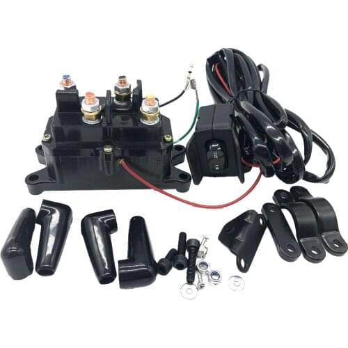 12V ATV Solenoid Relay Contactor + Winch Rocker Thumb Switch Wiring COMBO