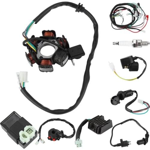 1 Set Full Electrics Wiring Harness Coil CDI Magneto Stator Spark Plug Kits For 125cc 150cc ATV Quad Pit Dirt Bike Buggy Go kart