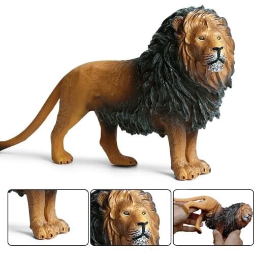 Lion Animal Model Action Figure Wild Animal Action Figures Collection Soft Rubber Cotton Filling Childrens Cognitive Toys