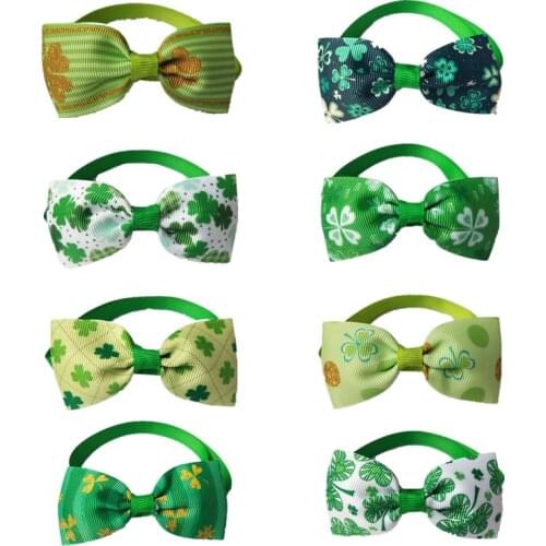 50/100pcs St Patricks Day Dog Cat Bow Tie Pet Grooming Supplier Dog Accessories Puppy Dog Cat Bow Tie for Small Middle Dog