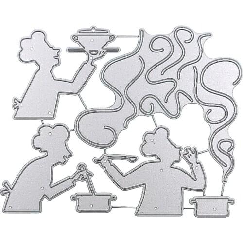 Cooking Mage Die Cuts Edge Border Frame Carbon Steel Cutting for DIY Decorative Embossing Paper Card Making Light Boxes