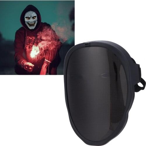 Carnival Led Lights Up Party Mask DIY Picture Editing Animation Text Love Prank Concert Mask, Built-in Battery Led Display