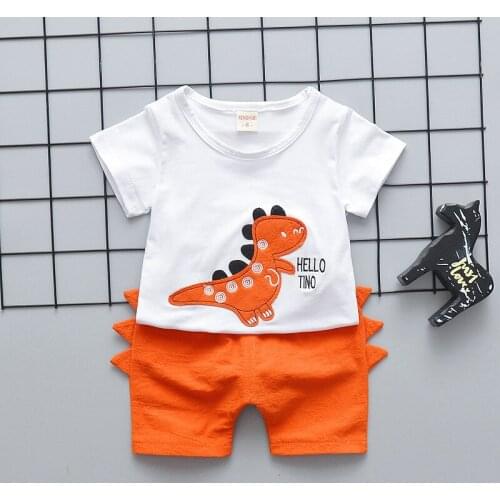 Boys Cartoon Clothing Set Summer Kids Boys Tracksuit 1-4Y Outfits Cotton T-shirt+shorts 2pcs Kids Boys Tracksuit 1-4Y
