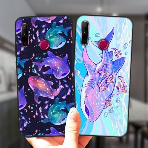 Cosmic Whale Shark Animal Art Silicone Case For Huawei Honor 30 10i 20i 30i 9X 8X 10X Mate 10 20 Lite Pro Soft TPU Black Cover